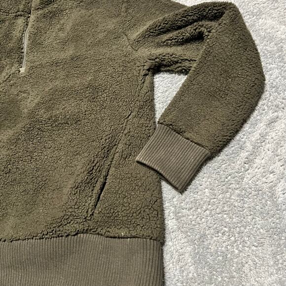 Athleta Talus Sherpa Sweatshirt Womens XS Half Zip Fuzzy Pullover Mock Neck - Picture 2 of 8
